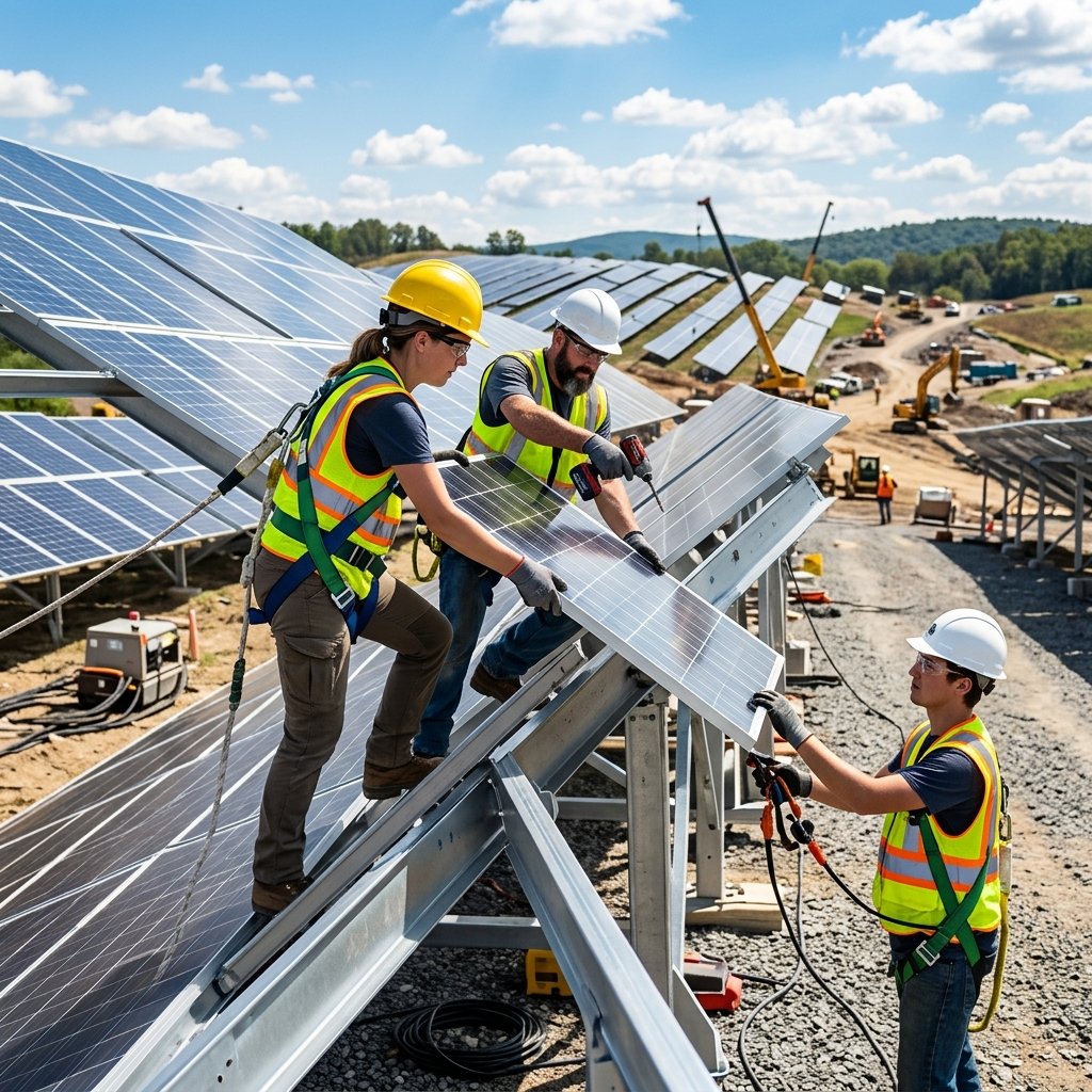 Solar installation team